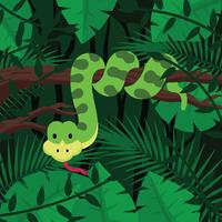 Anaconda sur fond de forêt vecteur