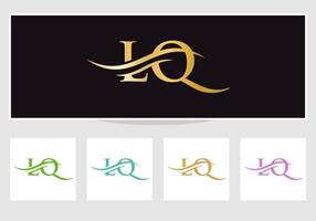 création de logo swoosh letter lq pour l'identité de l'entreprise et de l'entreprise. logo water wave lq à la mode moderne vecteur