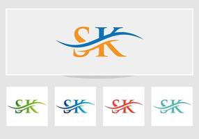 logo sk. monogramme lettre sk logo design vecteur. création de logo de lettre sk avec tendance moderne vecteur