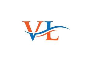 modèle vectoriel de logo lié à la lettre vl initiale. création de logo swoosh lettre vl. vecteur de conception de logo vl