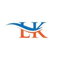 modèle vectoriel de conception de logo d'entreprise lettre lk initial avec un style minimaliste et moderne.