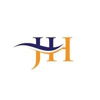 lettre jh créative avec concept de luxe. création de logo jh moderne pour l'identité de l'entreprise et de l'entreprise. vecteur