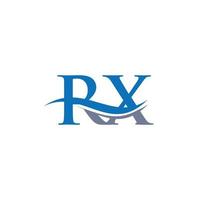 création de logo rx. création de logo premium lettre rx avec concept de vague d'eau. vecteur