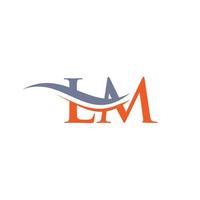vecteur de conception de logo lm. création de logo swoosh lettre lm