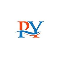 création de logo py moderne pour l'identité de l'entreprise et de l'entreprise. lettre py créative avec concept de luxe. vecteur