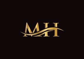 création de logo mh moderne pour l'identité de l'entreprise et de l'entreprise. lettre mh créative avec concept de luxe vecteur
