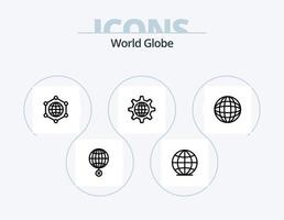 pack d'icônes de ligne globe 5 conception d'icônes. . l'Internet. vecteur