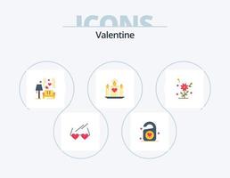 pack d'icônes plat valentine 5 conception d'icônes. sofa. l'amour. étiqueter. journée. Valentin vecteur