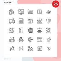 concept de 25 lignes pour sites Web mobiles et applications coffre-fort développement boîte véhicule éléments de conception vectoriels modifiables vecteur