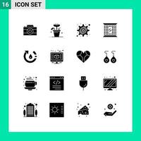 pack d'icônes vectorielles stock de 16 signes et symboles de ligne pour l'écologie énergie cyber crime charge électromagnétique éléments de conception vectoriels modifiables vecteur