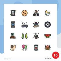 16 icônes créatives signes et symboles modernes de conception d'applications mobiles canard de Pâques éléments de conception vectoriels créatifs modifiables vecteur