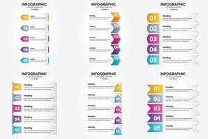 ensemble de conception plate d'infographie d'illustration vectorielle pour la brochure publicitaire et le magazine vecteur