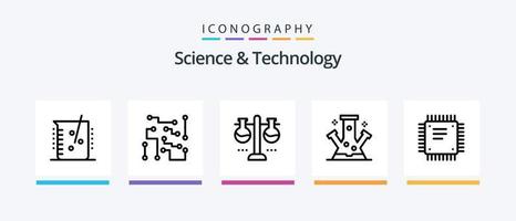 pack d'icônes science et technologie ligne 5, y compris la science. laboratoire. serveur cloud. recherche. microbiologie. conception d'icônes créatives vecteur