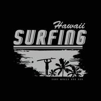 typographie d'illustration de surf hawaii. parfait pour la conception de t-shirt vecteur