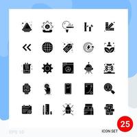 pack d'icônes vectorielles stock de 25 signes et symboles de ligne pour la conception d'éléments de conception vectoriels modifiables de l'école de bambou de processus chinois vecteur