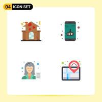 pack de 4 icônes plates modernes signes et symboles pour les supports d'impression Web tels que les blogueurs familiaux jeu de personnes éléments de conception vectoriels modifiables féminins vecteur