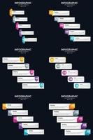 vecteur 6 infographie pack présentation modèle de diapositive 5 étapes cycle diagrammes et chronologies