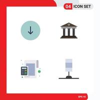 4 concept d'icône plate pour les sites Web mobiles et les applications téléchargements de comptabilité de flèche calcul financier éléments de conception vectoriels modifiables vecteur