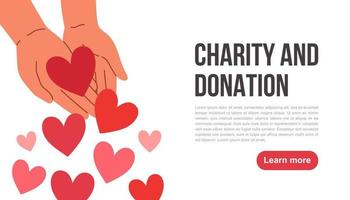 concept de don et de charité. peut utiliser pour la bannière web, l'infographie. vecteur plat isolé sur fond blanc.