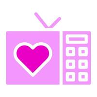 vecteur d'illustration de la saint-valentin rose solide tv et icône de logo nouvel an icône parfaite.
