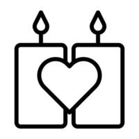 bougie contour valentine illustration vecteur et logo icône nouvelle année icône parfaite.