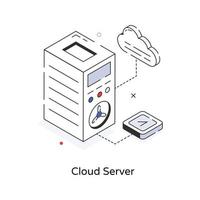 serveur cloud à la mode vecteur