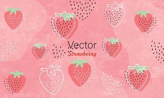 ensemble de bannière de fruits d'été à la fraise vecteur