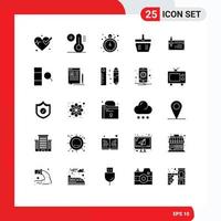 25 icônes créatives signes et symboles modernes de contrôle de minuterie de compte bancaire façonnant des éléments de conception vectoriels modifiables vecteur