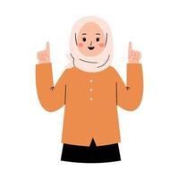 femme musulmane avec un doigt pointé vecteur