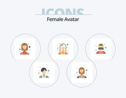 pack d'icônes plates avatar féminin 5 conception d'icônes. avatar féminin. la demoiselle. consultant. femelle. Entreprise vecteur