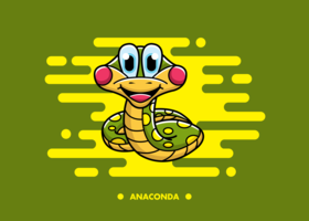 Vecteur de Anaconda gratuit de dessin animé