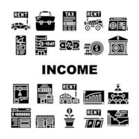 vecteur de jeu d'icônes de revenu de finance de revenu passif