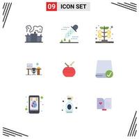 pack de 9 couleurs plates créatives de chaise de chambre recherche scientifique espace argent éléments de conception vectoriels modifiables vecteur