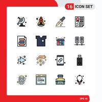16 icônes créatives signes et symboles modernes de document de planification page de ruban médical éléments de conception vectoriels créatifs modifiables vecteur