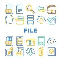 fichier informatique document numérique icônes définies vecteur