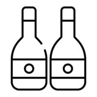 conception de vecteur de bouteilles de vin dans un style modifiable, boisson alcoolisée