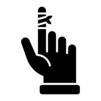 icône de vecteur de blessure au doigt dans le style de décoration branchée, facile à utiliser