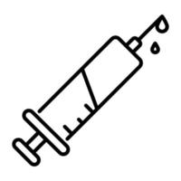 un dispositif utilisé pour injecter un médicament liquide dans le corps, une icône d'injection, un équipement médical vecteur