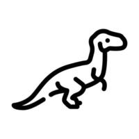 l'icône de la ligne de dinosaure velociraptor signe d'illustration vectorielle vecteur