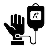 icône vectorielle de transfusion sanguine dans un style moderne et branché, facile à utiliser vecteur