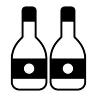 conception de vecteur de bouteilles de vin dans un style modifiable, boisson alcoolisée