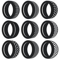 Set de pneu pneumatique plat Vector