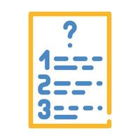 liste de questions icône de couleur signe d'illustration vectorielle vecteur