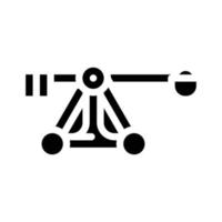 catapulte médiévale arme glyphe icône illustration vectorielle vecteur
