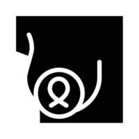 cancer du sein glyphe icône vector illustration signe
