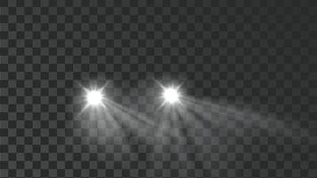 vecteur d'effet d'outil de lampes de voiture illuminées