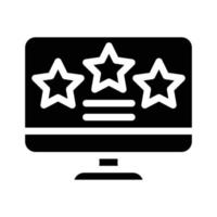 examiner les étoiles sur l'illustration vectorielle de l'icône de glyphe de l'écran de l'ordinateur vecteur