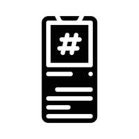 hashtag mobile écran glyphe icône illustration vectorielle vecteur