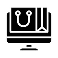 achats en ligne glyphe icône vecteur illustration noire
