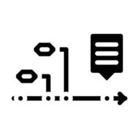 étapes de l'illustration vectorielle de l'icône de glyphe de réalisation des objectifs vecteur